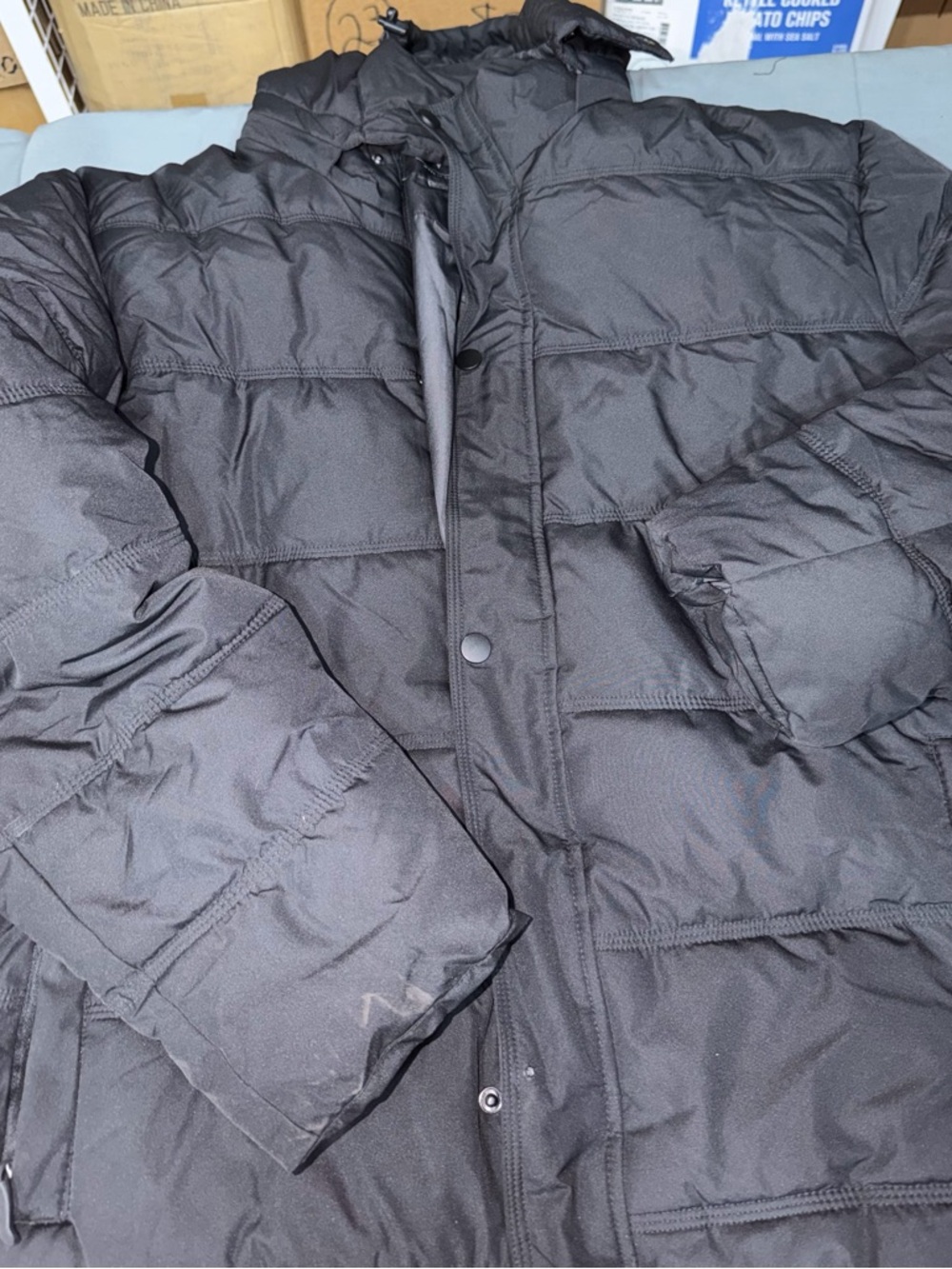 GGleaf Men's Black Quilted Puffer Jacket